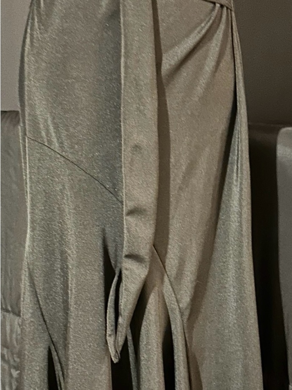 Asymmetrical Metallic Black Women’s Maxi Skirt with Front Panels
